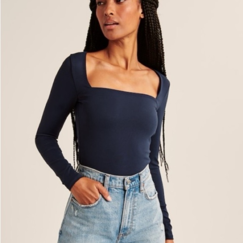 Abercrombie and Fitch Double-Layered Seamless Fabric Squareneck Top